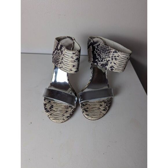 STUART WEITZMAN Myslide Snake-Embossed Mule Sandals Size 9M - Picture 3 of 6